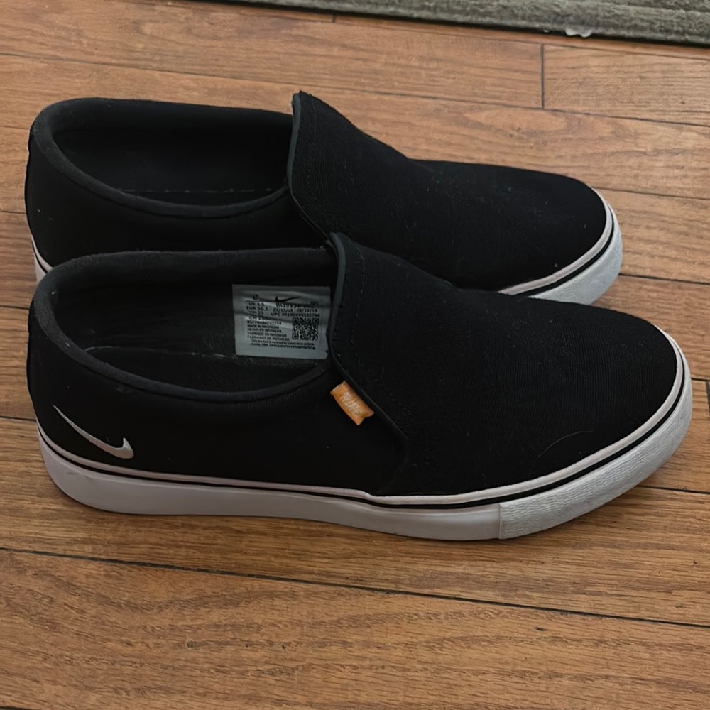 Nike Black and White Slip-On Shoes